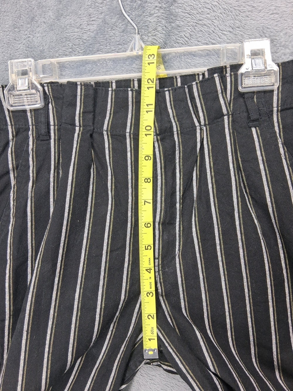 Women's Black Pinstripe Pants Ultra High-Rise Classic Tailored Style - Picture 15 of 16